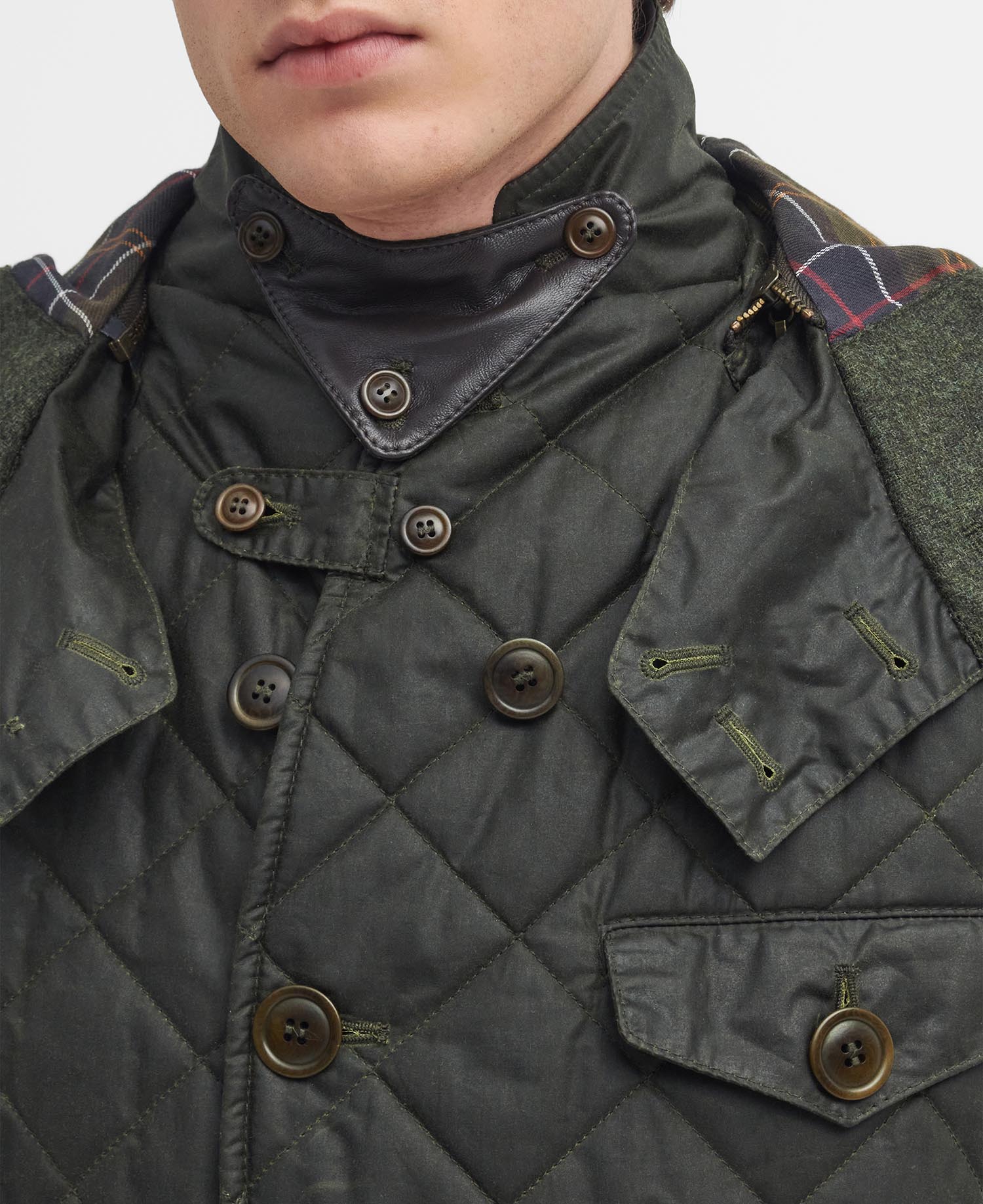 Barbour x TO KI TO Driving Quilted Waxed Jacket image number 5