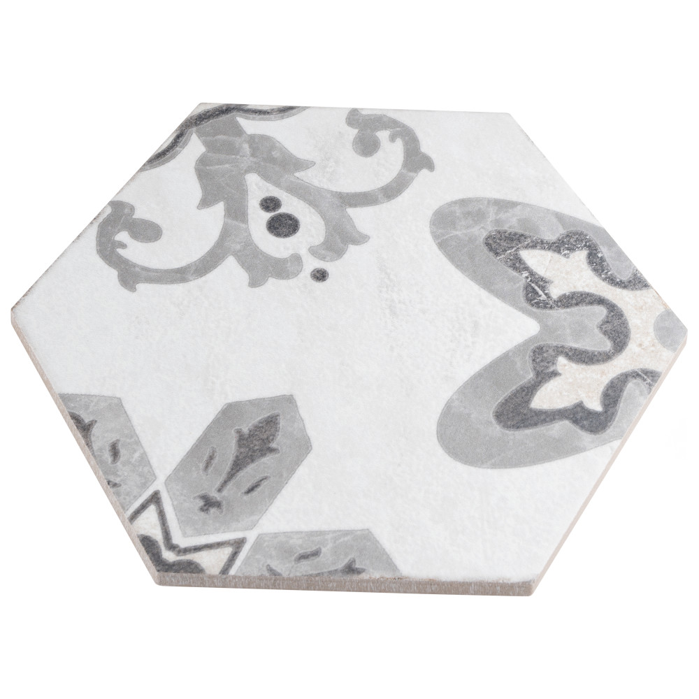 Mazzo Hex Deco Garden 8-1/2 in. x 9-3/4 in. Porcelain Floor and Wall Tile