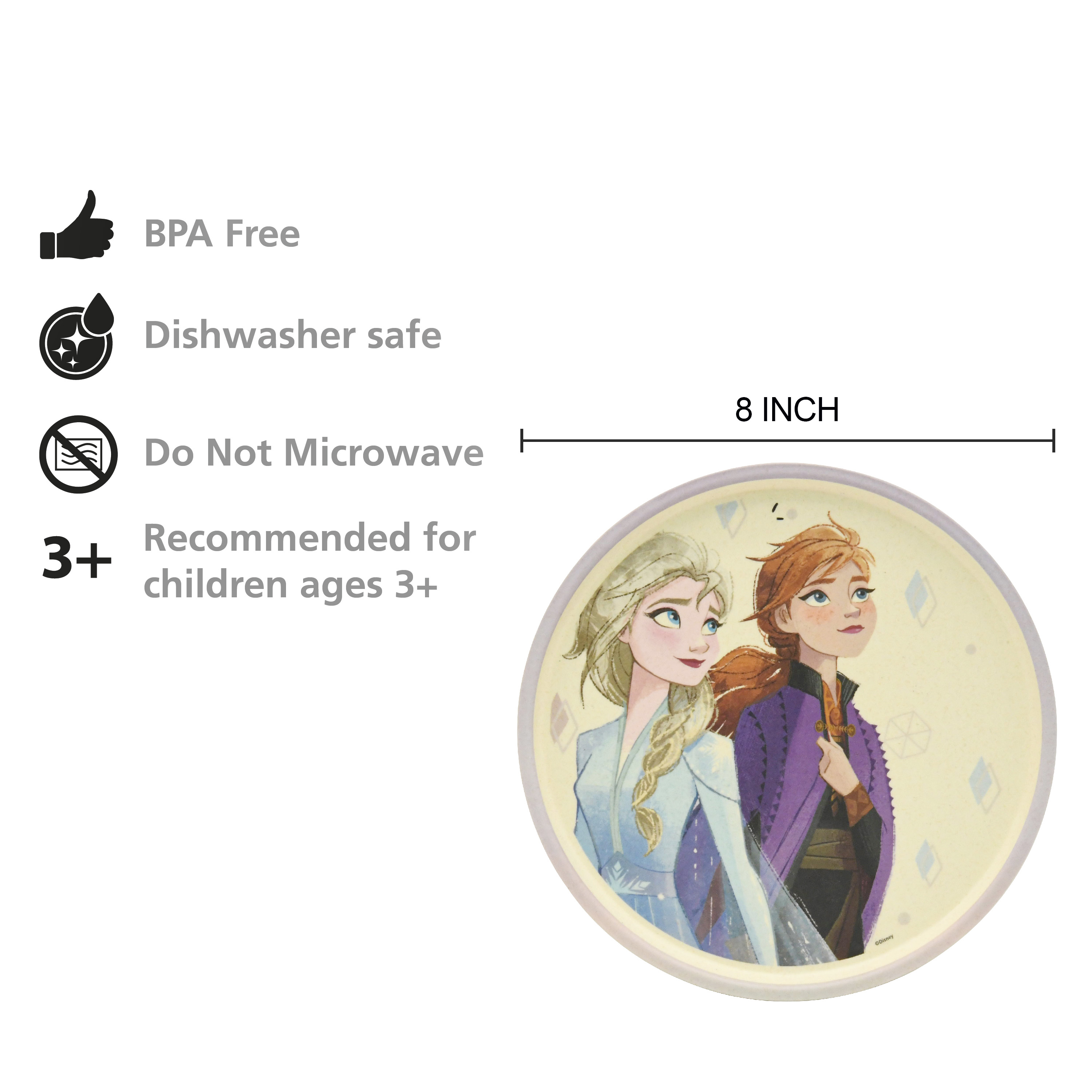 Disney Frozen 2 Movie Kids 3-piece Dinnerware Set, Anna and Elsa, 3-piece set slideshow image 4 Disney Frozen 2 Movie Kids 3-piece Dinnerware Set, Anna and Elsa, 3-piece set slideshow image 4
