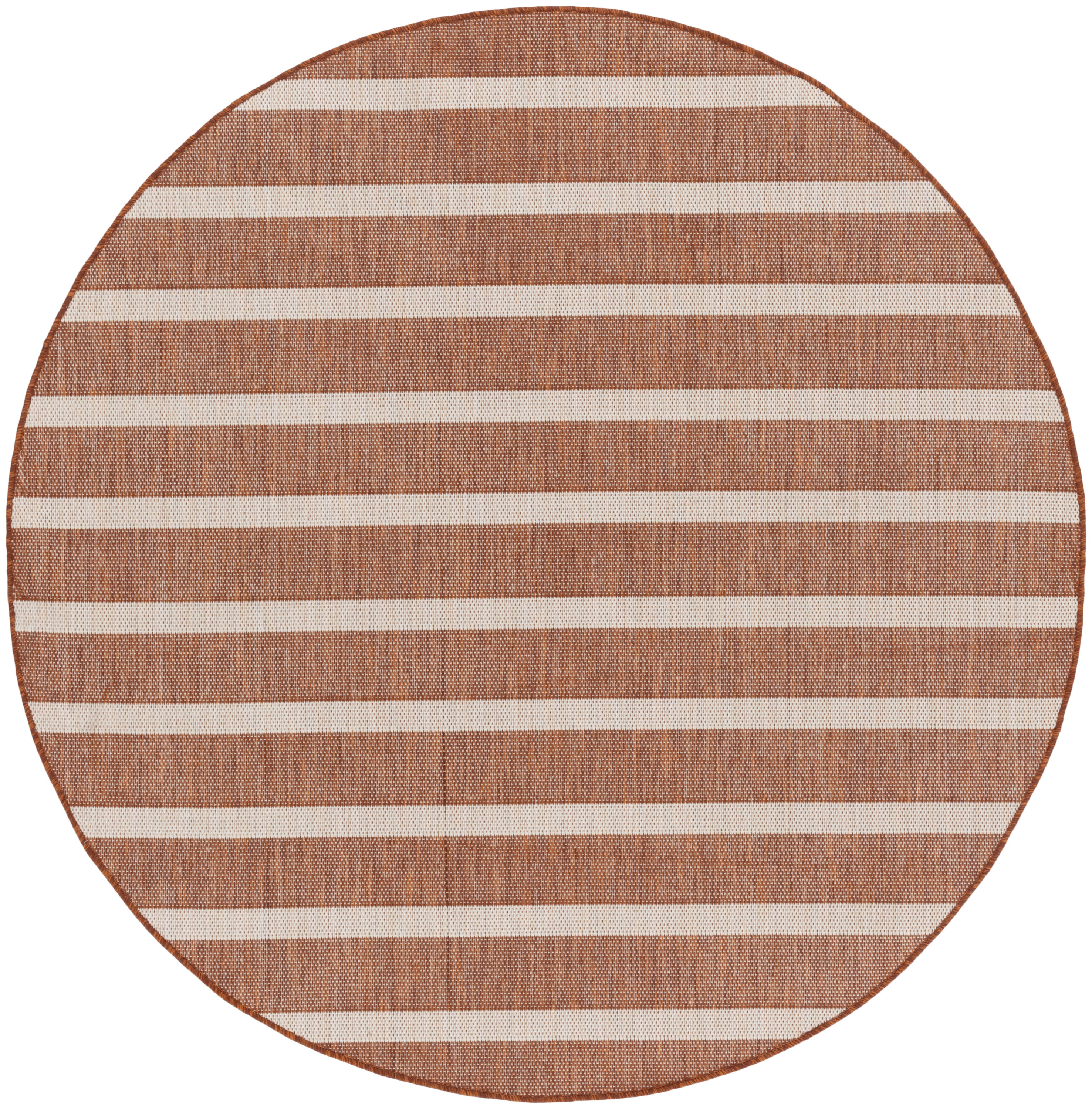 Nourison Positano 6' x Round Terracotta Ivory Modern Rug