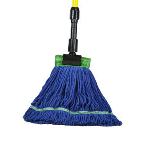 Hillyard, Cotton Looped-End Wet Mop Head with 5" Headband, Medium, Blue