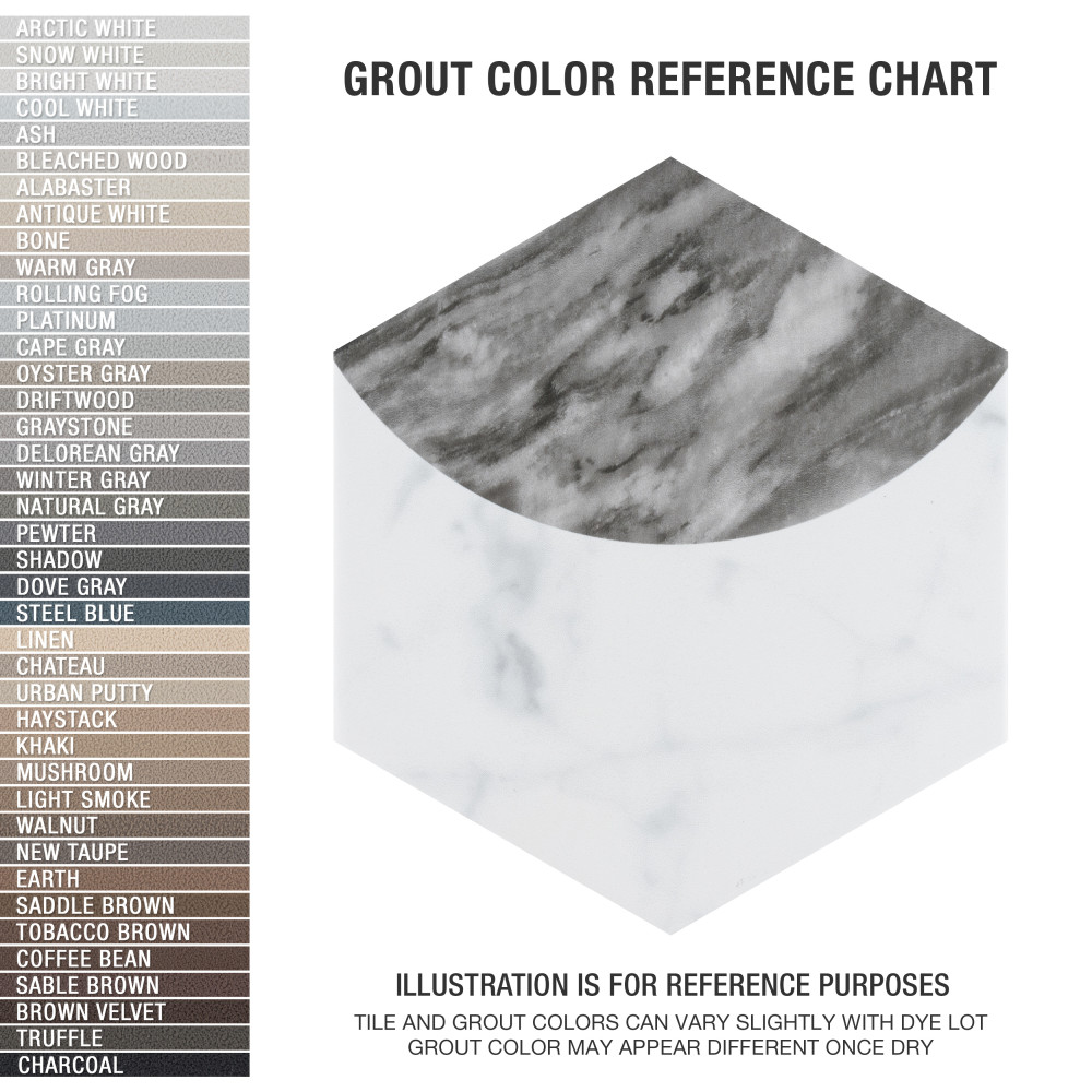 Classico Bardiglio Hex Moon Dark 7 in. x 8 in. Porcelain Floor and Wall Tile