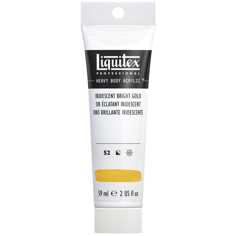 Professional Heavy Body Acrylic Paint, 59 mL Tube, Iridescent Bright Gold
