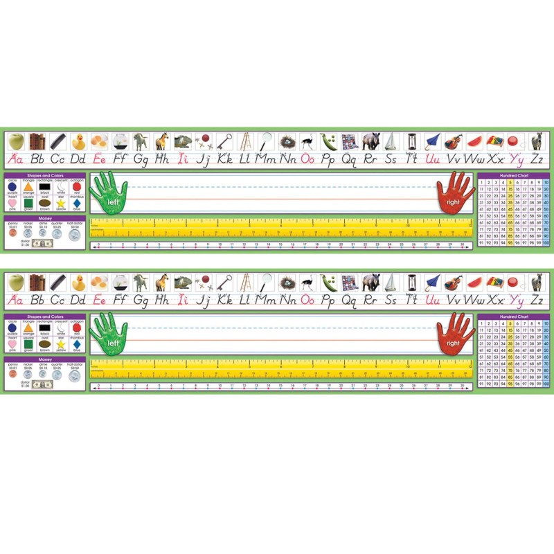 Adhesive Primary Modern Manuscript Desk Plates, 17.5" x 4", 36 Per Pack, 2 Packs