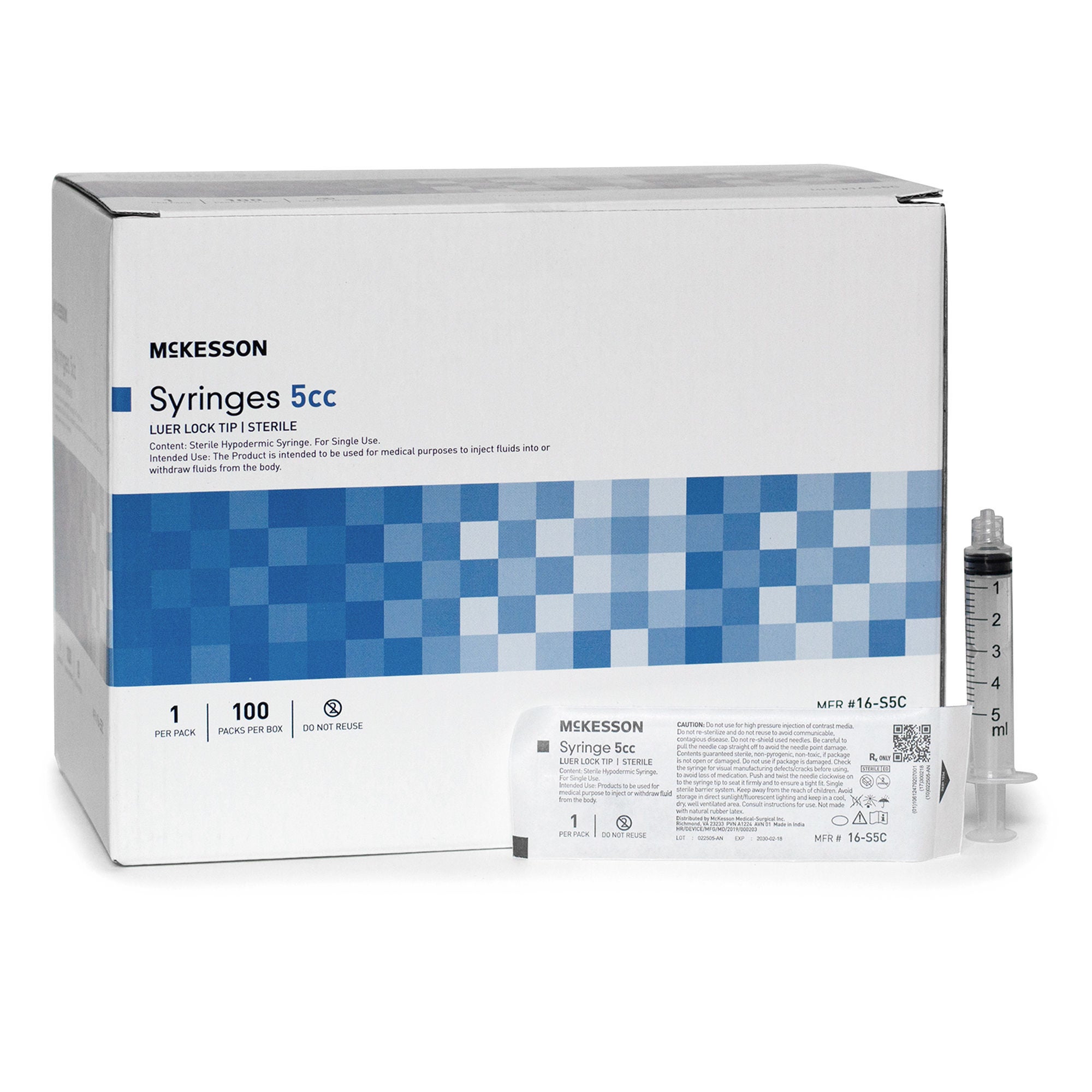 McKesson Brand SYRINGE, LL 5CC (100/BX 20BX/CS)