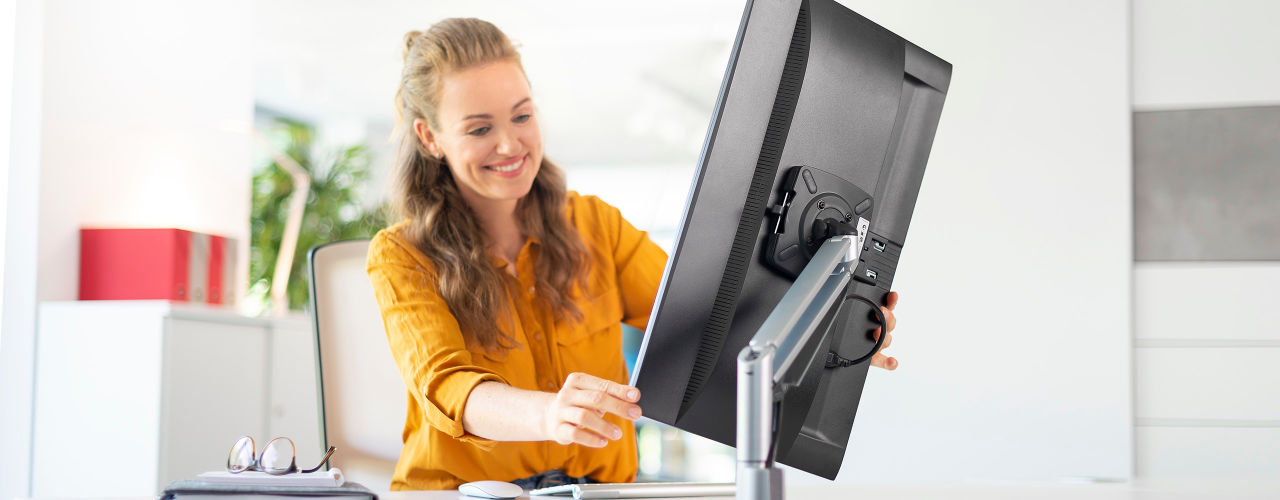 CLU monitor arms move smoothly into the ideal viewing position that