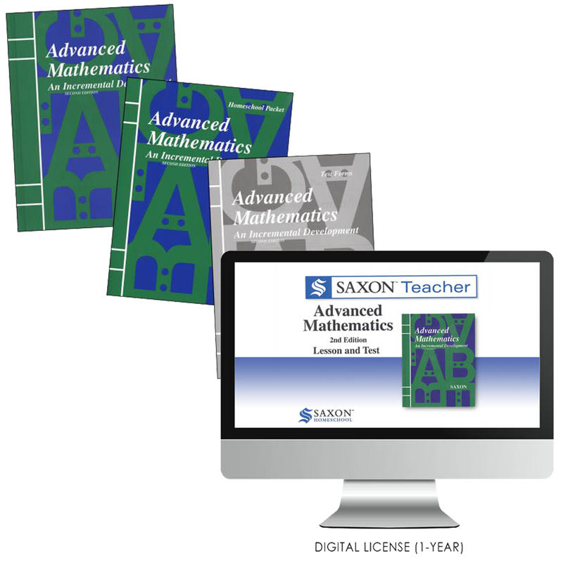 Saxon Advanced Math 2ED Homeschool Kit + Saxon Teacher Digital License 1 year