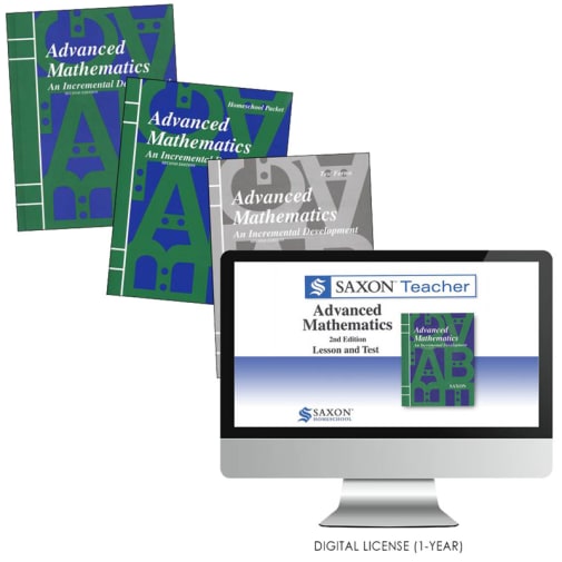 Saxon Advanced Math 2ED Homeschool Kit + Saxon Teacher Digital License 1 year