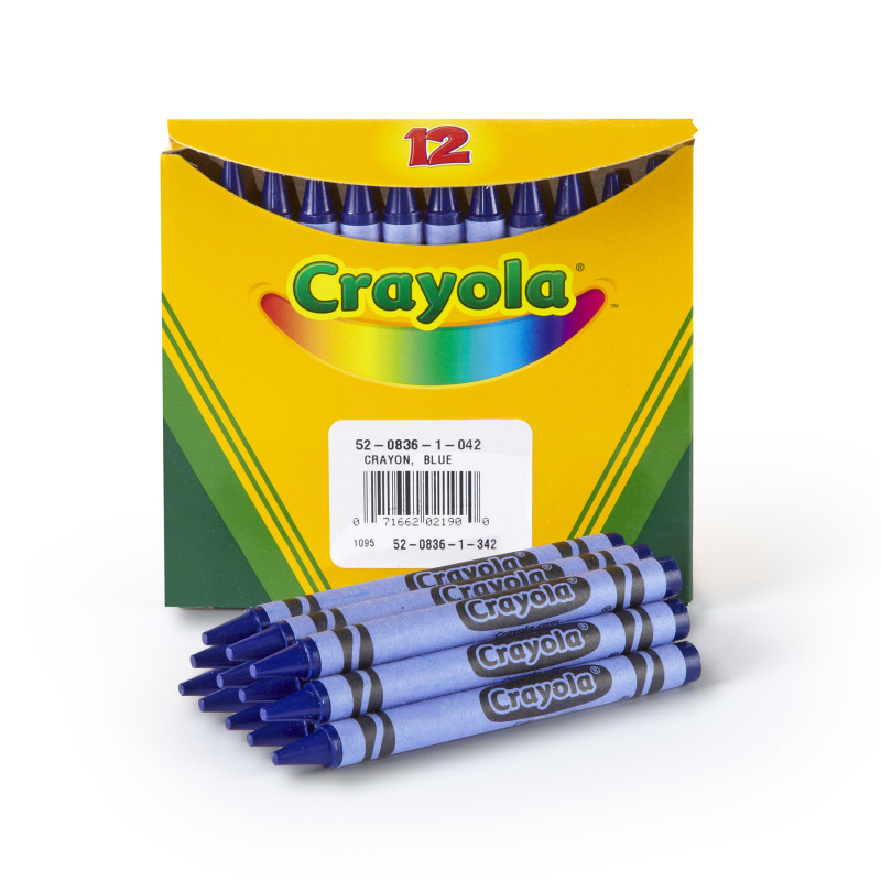 Bulk Crayons, Blue, Regular Size, 12 Count