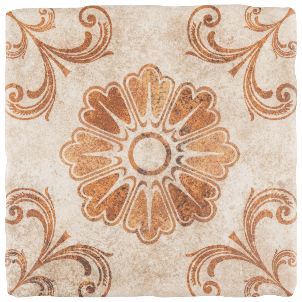 Costa Arena Decor Fleur 7-3/4 in. x 7-3/4 in. Ceramic Floor and Wall Tile