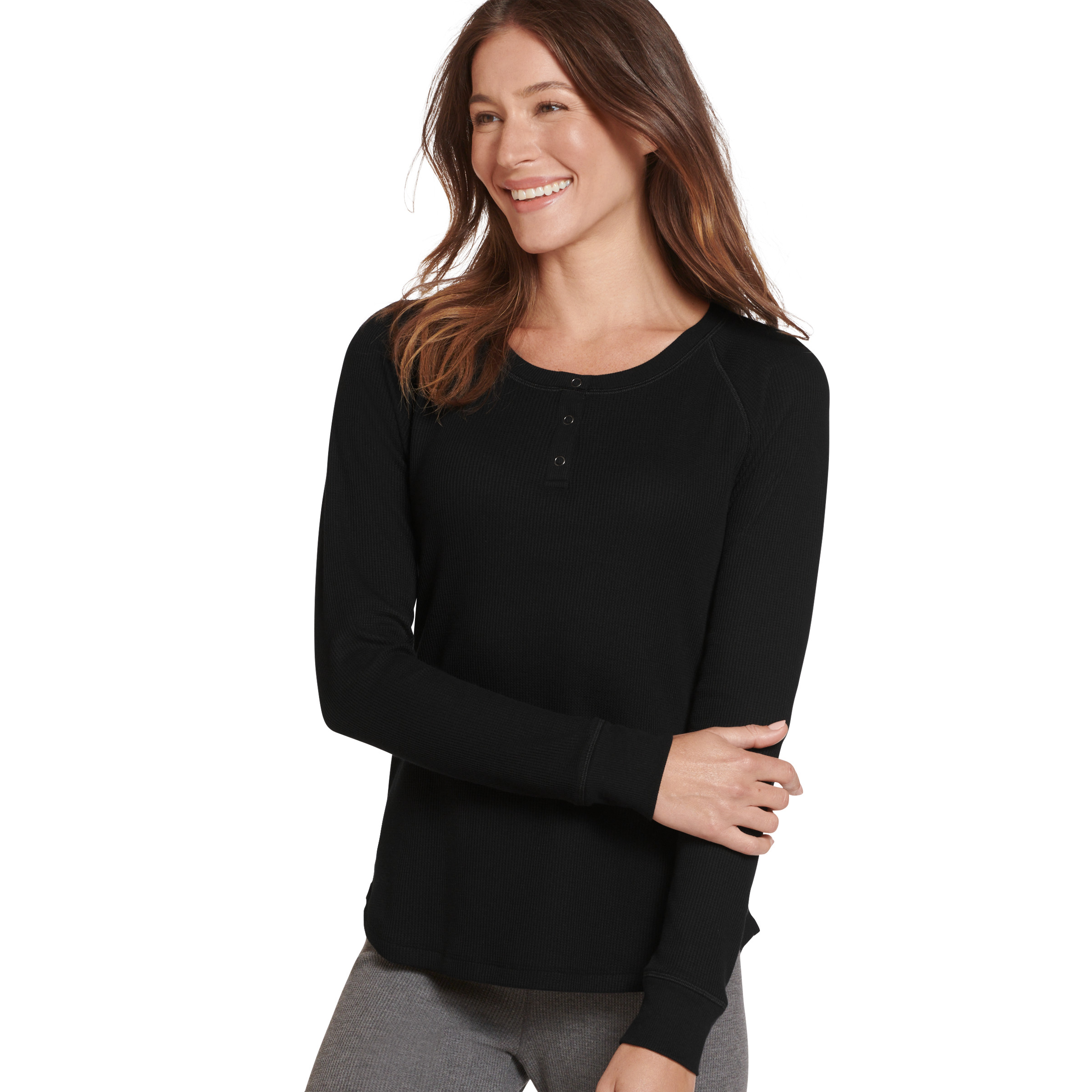 Jockey Women’s Long Sleeve Waffle Henley