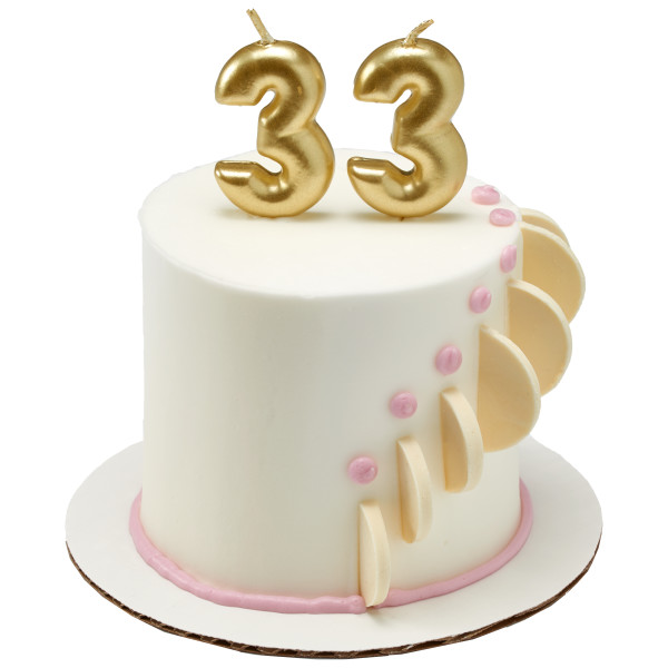 3 Mini Gold Numeral Candles
