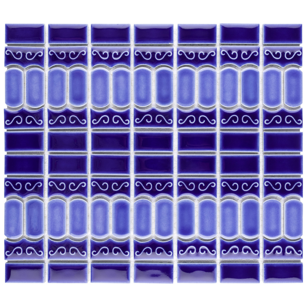 Modena Cobalt Blue 11-3/8 in. x 13-1/8 in. Porcelain Mosaic Tile