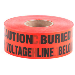 Underground Tape, Non-Adhesive Polyethylene, 4 mil, Red, 1000 ft. L x 3 in. W