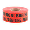 Underground Tape, Non-Adhesive Polyethylene, 4 mil, Red, 1000 ft. L x 3 in. W