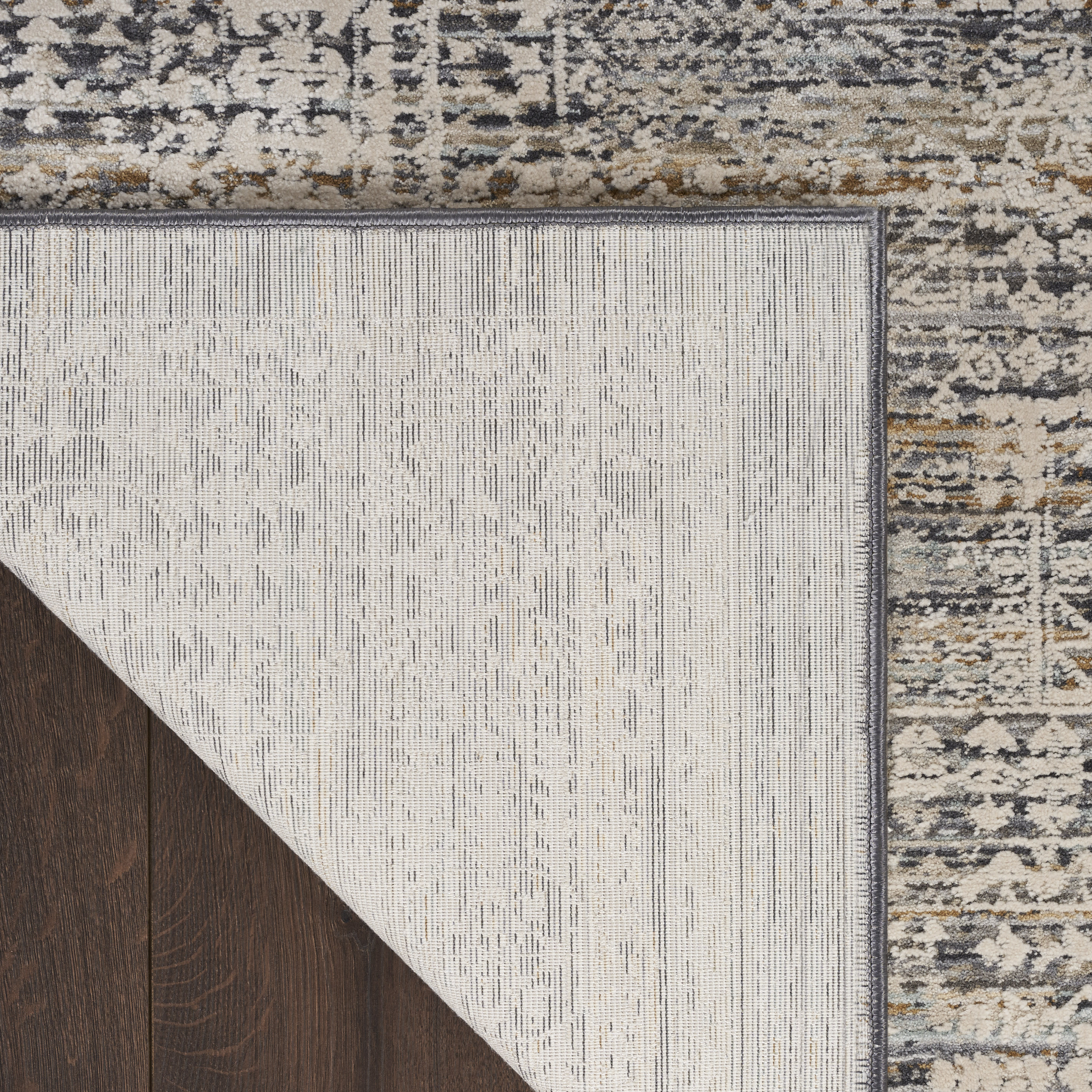 Nourison Lynx 2'3" x 10' Ivory Slate Vintage Indoor Rug