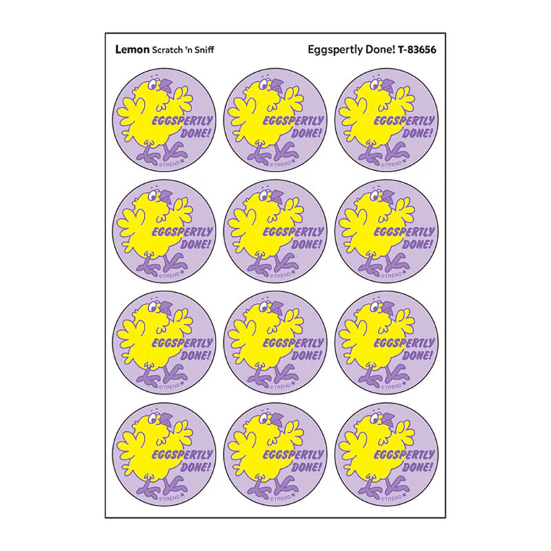Eggspertly Done!/ Lemon Scent Stickers, 24 ct.