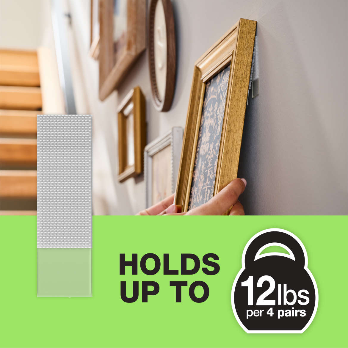 FrogTape reMOVEables™ Medium Clear Picture Hanging Strips Application Image 2