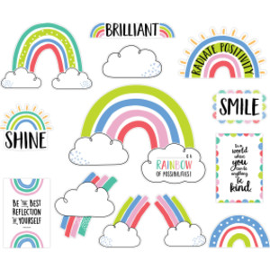 Rainbow Doodles Doodly Rainbows Bulletin Board Set