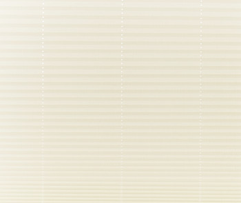 Beige pleated cellular shades covering a window, fully lowered and closed with vertical bead cords visible; filtering soft, diffused daylight into a neutral-toned interior, obscuring any outside view.