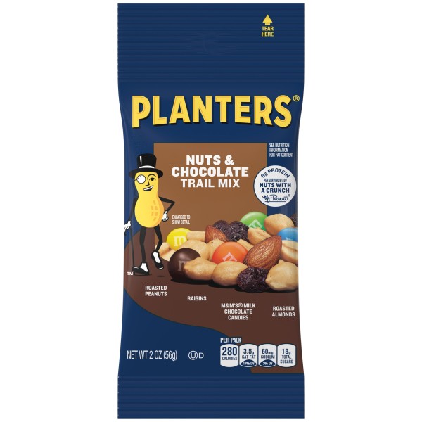 PLANTERS(r) Trail Mix Nuts & Chocolate 72/2oz . A1N1 - Front No Plunge In Package (Low Res)