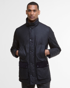 Wachsjacke Modern Border Navy