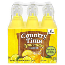 Country Time Lemonade Drink, 6 ct Pack, 6.75 fl oz Bottles