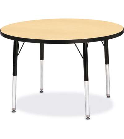 Berries® Round Activity Table - 36" Diameter, E-height - Maple/Black/Black