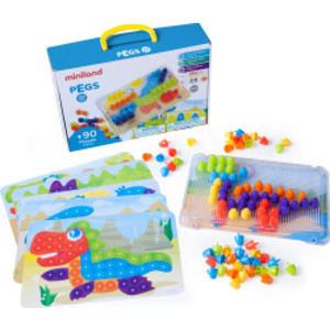 Pegs & Patterns Set, Bright Colors, 90 Pieces