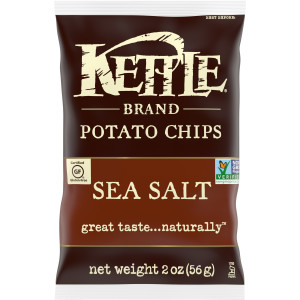 Kettle Brand Potato Chips, Sea Salt Kettle Chips, Snack Bag, 2 Oz