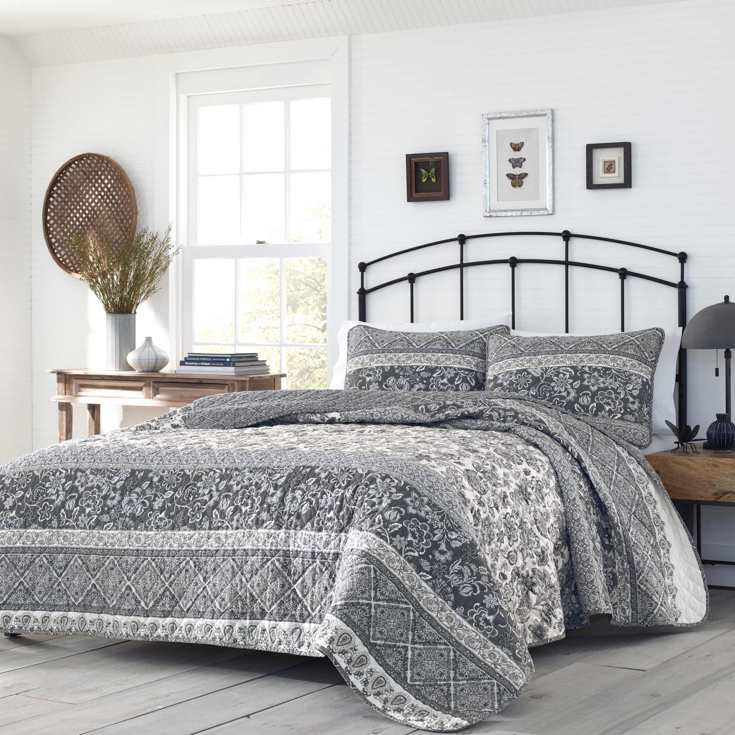 Stone Cottage Abbey Cotton Grey 3 Piece Quilt Set-Full/Queen - Picture 17 of 21
