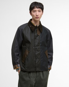 Patchwork Transport Waxed Jacket Sage Multi