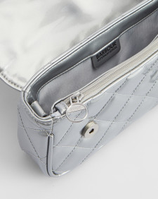 Soho Mini Quilted Crossbody Bag High Shine Silver