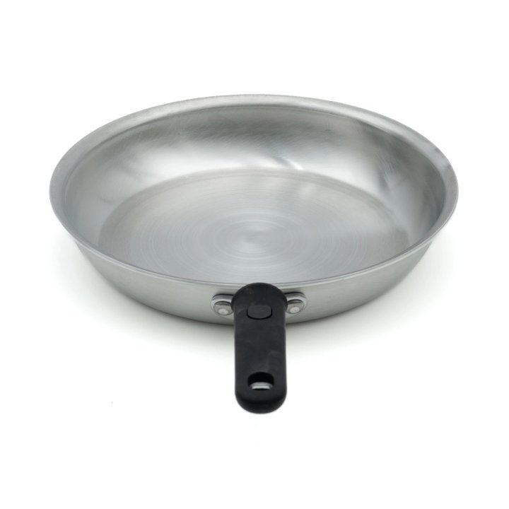 12-inch Wear-Ever® rivetless fry pan in natural finish and silicone handle