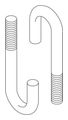 J-Bolts 1/4 in. to 20 Gold Over Zinc and Black Zinc Plate 1-3/4 in. L
