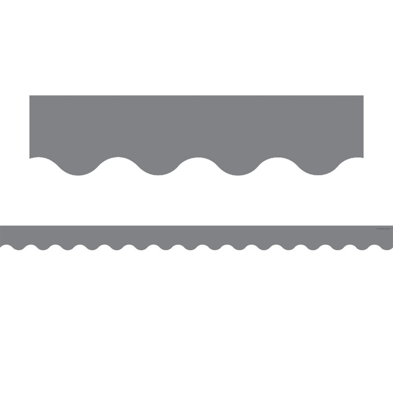 Gray Scalloped Border Trim, 35 Feet