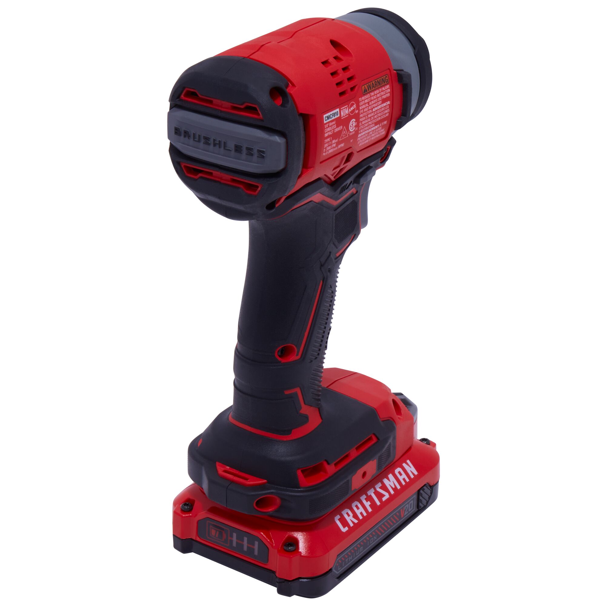 Front view of Craftsman 20V Max ¼ in. Brushless Cordless Impact Driver.