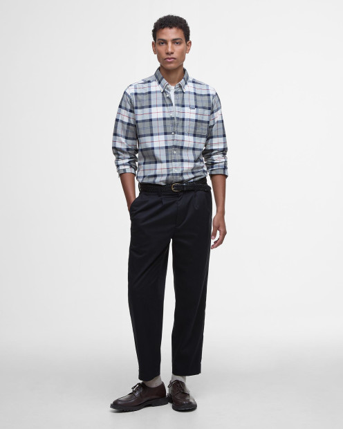 Lewis Tailored Long-Sleeved Shirt Bleached Pine Tartan
