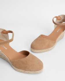 Elder Espadrille Wedges Tan Suede