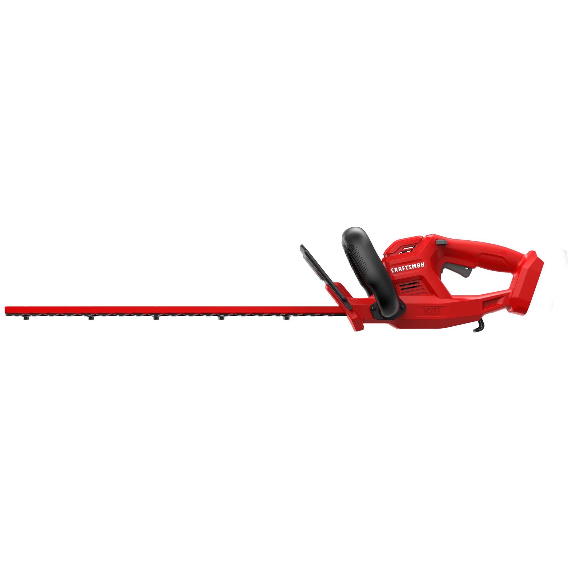 Right profile  view of cordless 20 inch hedge trimmer kit.