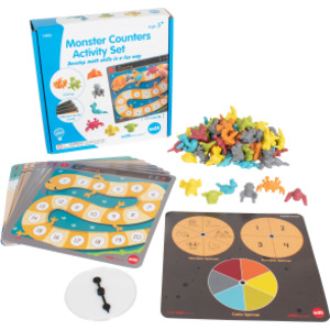 Monster Counters Activity Set - Set of 36 - 10 Double-Sided Activity Boards