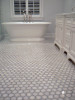 Specialty Mosaic Collection East White, Italian Carrara and Mugwort Gray Hexagon Micromosaic