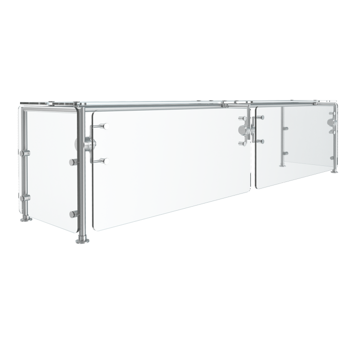 73-inch 6-Series Velocity Adjustable Cafeteria-Style Breath Guard for 5-Pan/Well 4-Series Front-of-House Serving System with 120-Volt Led Light Strip
