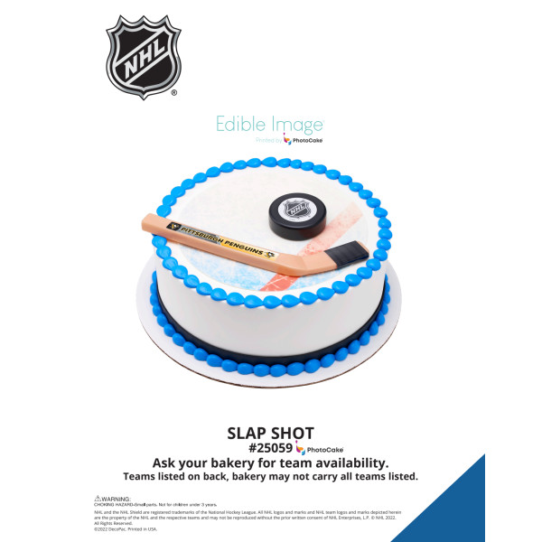 NHL® Slap Shot The Magic of Cakes® PhotoCake® Enhanced Round Background Page