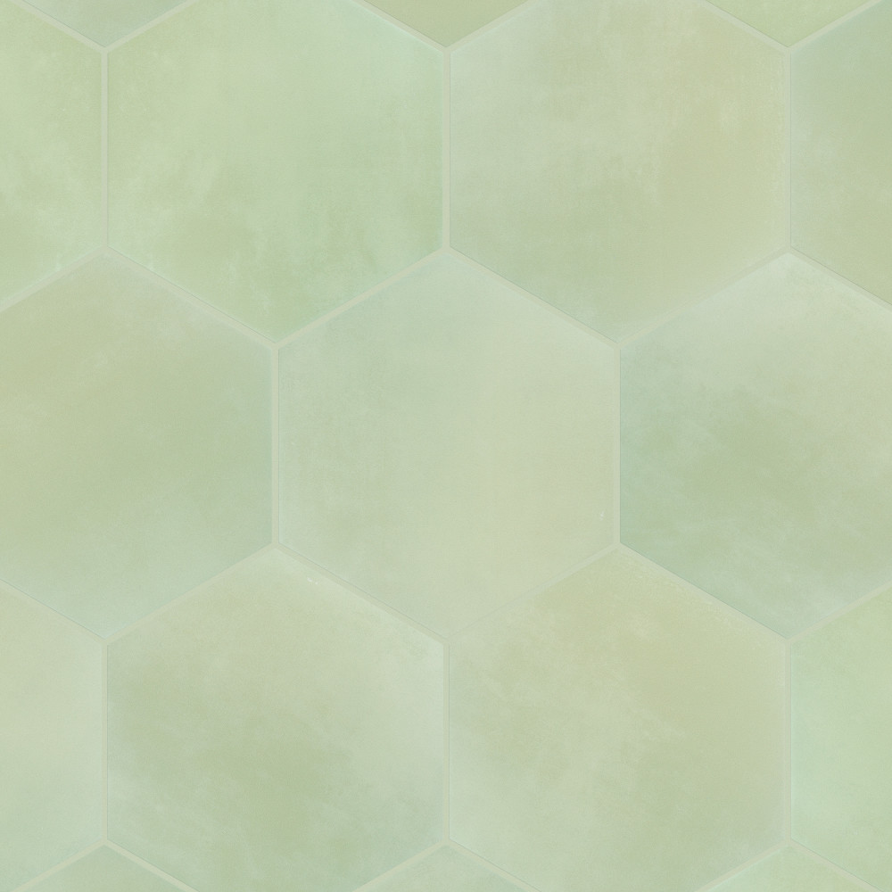 Horizon Hex Verde 7.75x9 Hexagon Ceramic Floor and Wall Digital Pattern