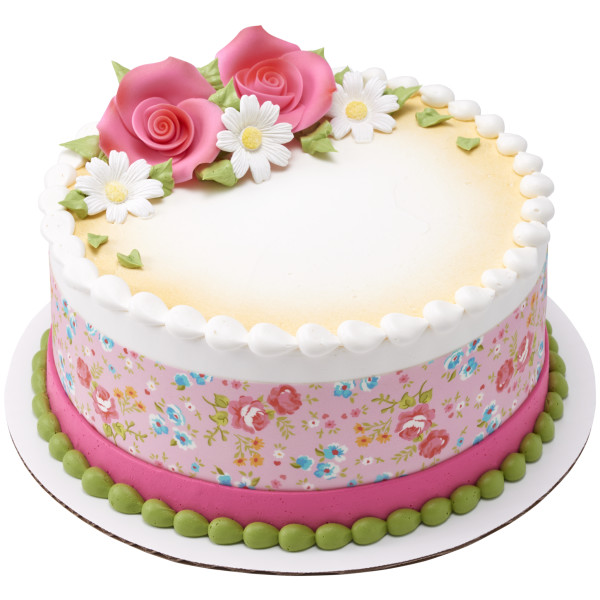 Pink Ditsy Print PhotoCake® Edible Image® Strips