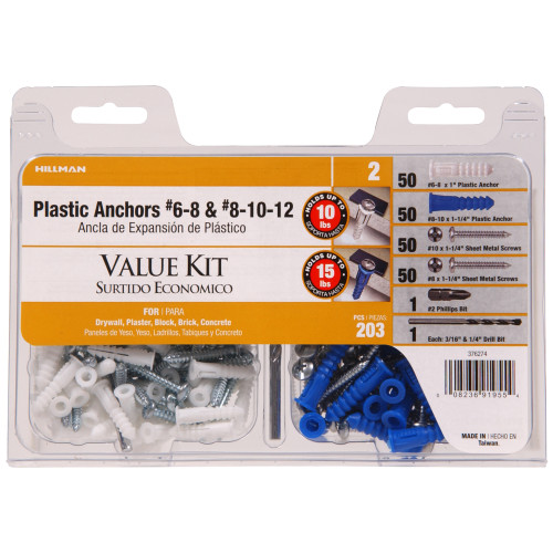 Ribbed Plastic Anchor Contractor Kit Color Combo
