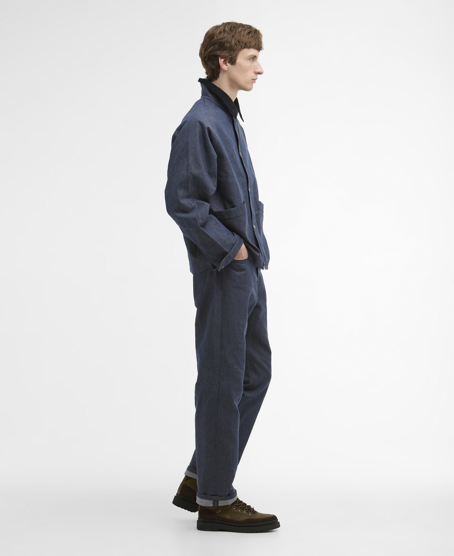 Barbour x ARKET Ocean Waxed Denim Loose Jeans image number 0