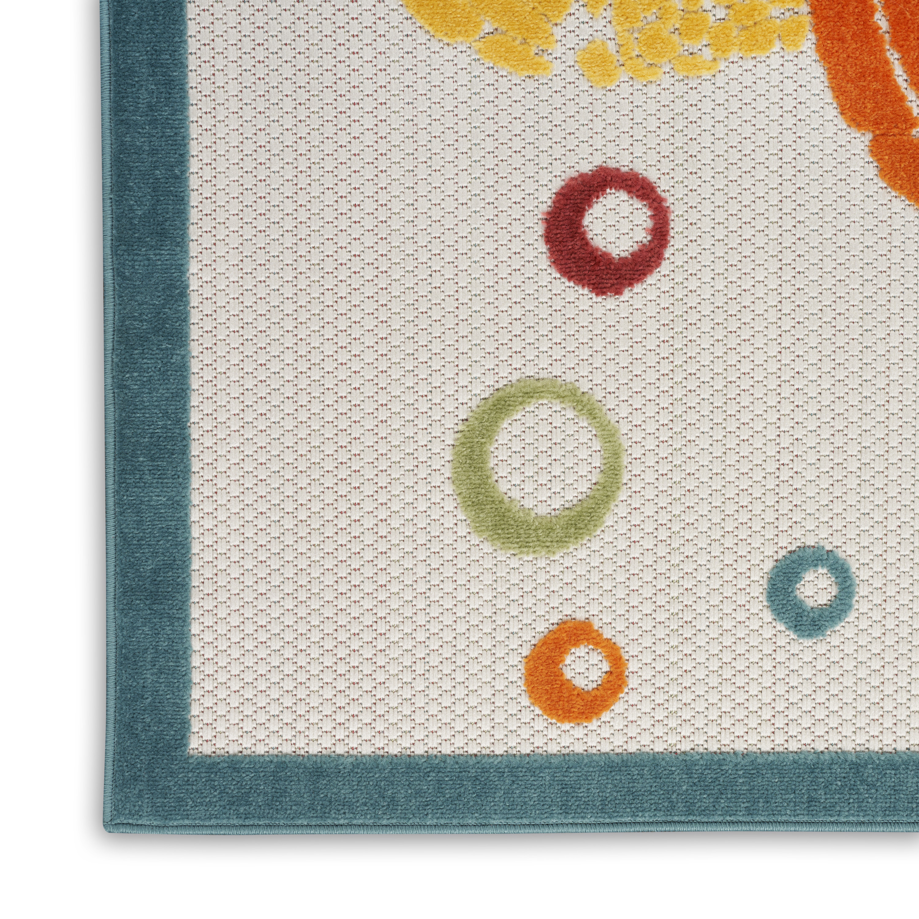 Nourison Aloha 6' x 9' Teal Multicolor Coastal, Nautical & Beach Rug