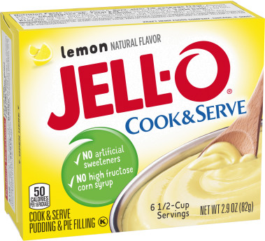 Jell-O Cook & Serve Lemon Pudding & Pie Filling, 2.9 oz Box